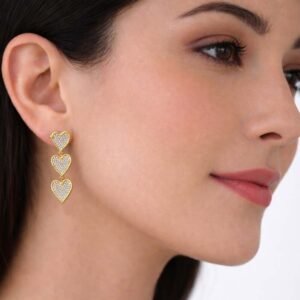Kiyana Triple Heart Drop Earrings