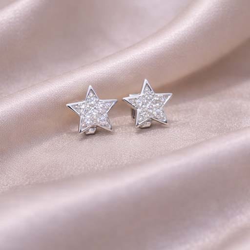 Twinkle Star Silver Stud Earrings - Image 2