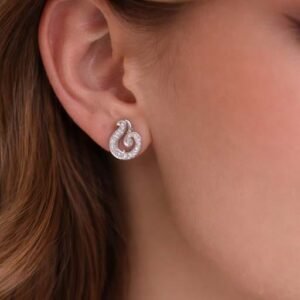 Elegant Swirl Spark Silver Stud Earrings