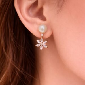 Pearl Floral Drop Earrings