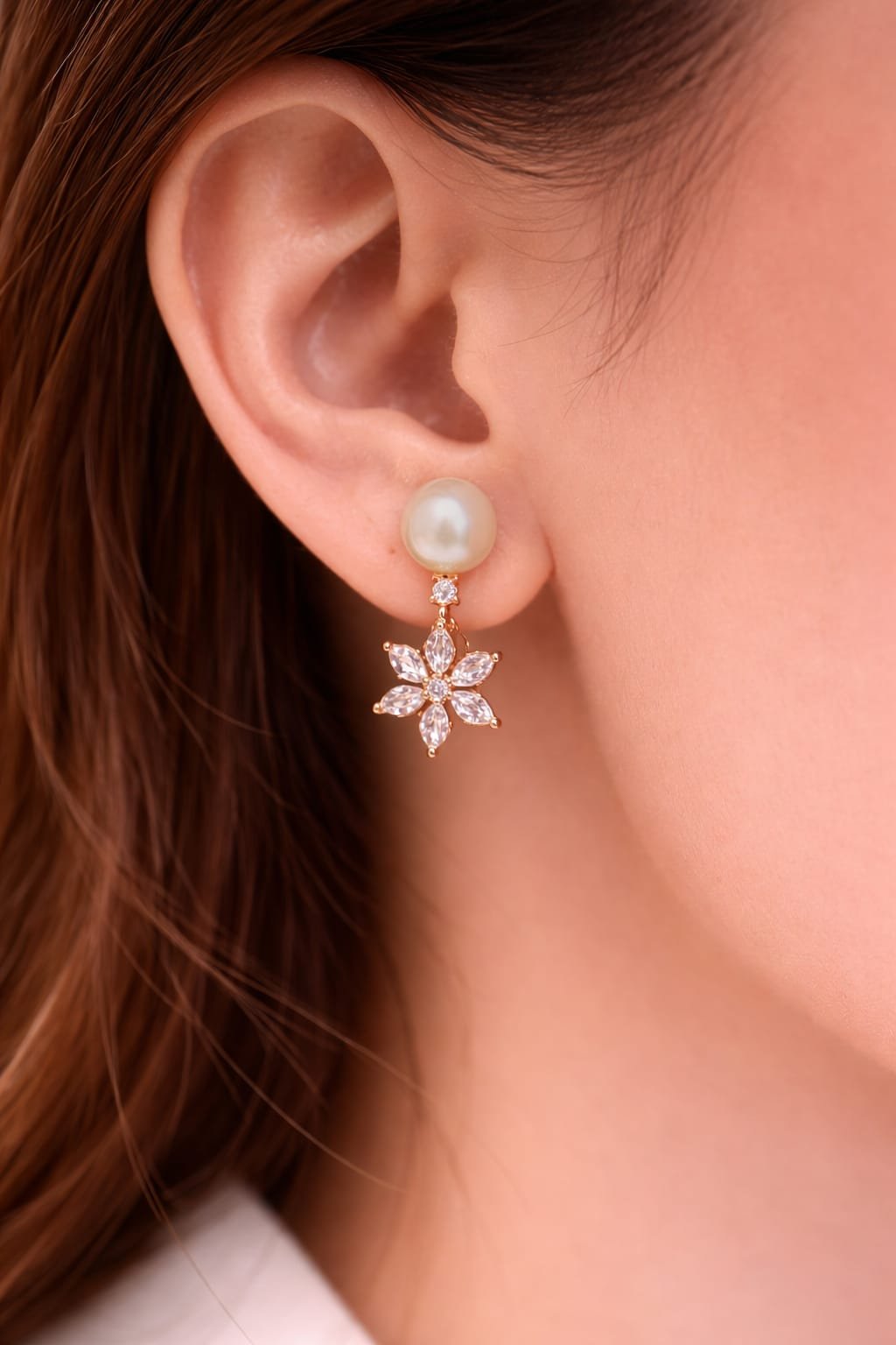 Pearl Floral Drop Earrings