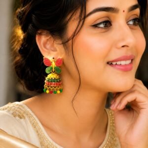 Butterfly Multicolor Jhumka Earrings