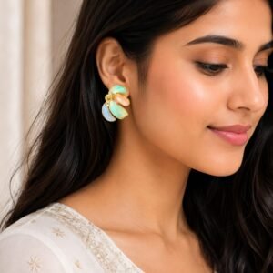 Pastel Petal Designer Stud Earrings